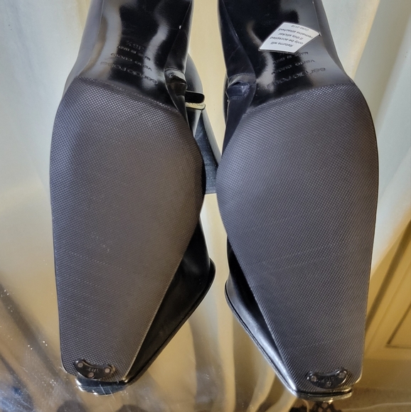 New SERGIO ROSSI Black Square Toe Bootie - Picture 9 of 10